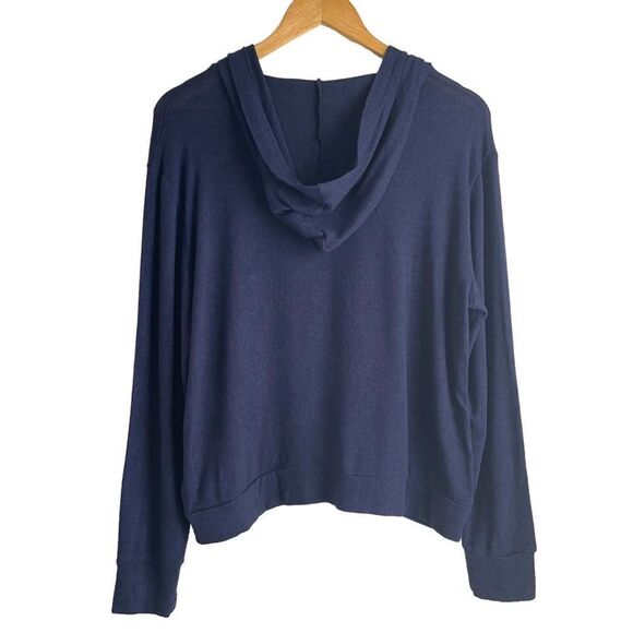 Juicy Couture Navy Blue Lightweight Y2K Knit Full Zip Hoodie with Jewel Trim - Picture 2 of 6